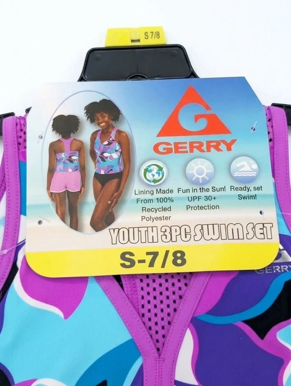 Gerry 3pc Swimsuit & Shorts With Velcro Toss & Catch Game